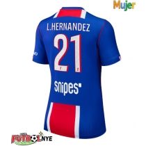Camiseta Paris Saint-Germain Lucas Hernandez #21 Primera Equipación para mujer 2026-27 manga corta